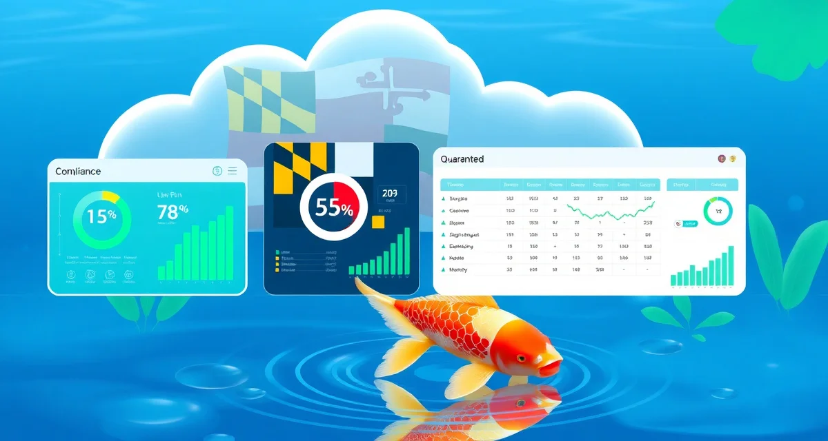 Maryland koi dealer compliance software interface KoiQuanta cloud-based koi dealer software dashboard showing Maryland MDA compliance tracking and 30-day quarantine program records management