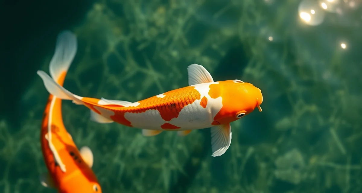 Temperature-based koi feeding best practices Healthy koi fish feeding on premium pellets in clean pond water during optimal feeding temperature conditions