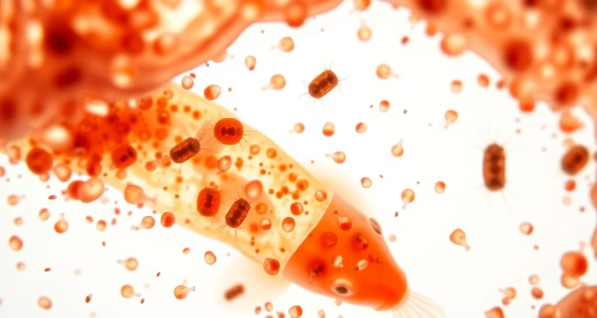 Hexamita parasite microscopic identification for koi pond fish Microscopic view of hexamita parasites affecting koi fish internal health and diagnosis