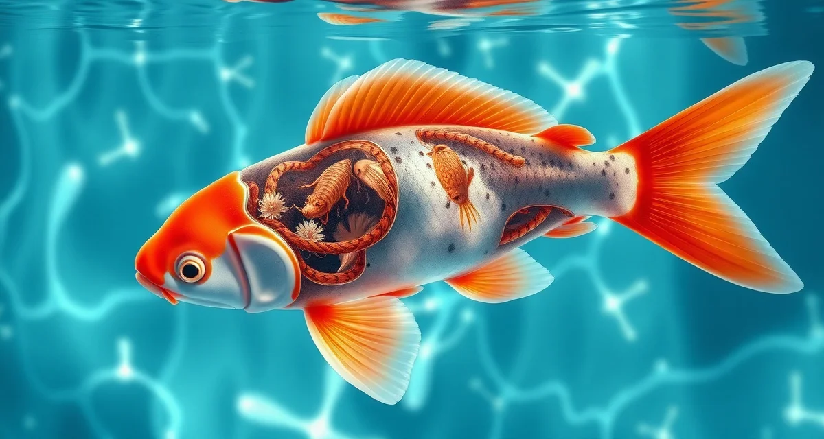Internal parasite treatment guide for koi health Koi fish deworming protocol diagram showing internal parasite treatment methods and identification for pond water quality management