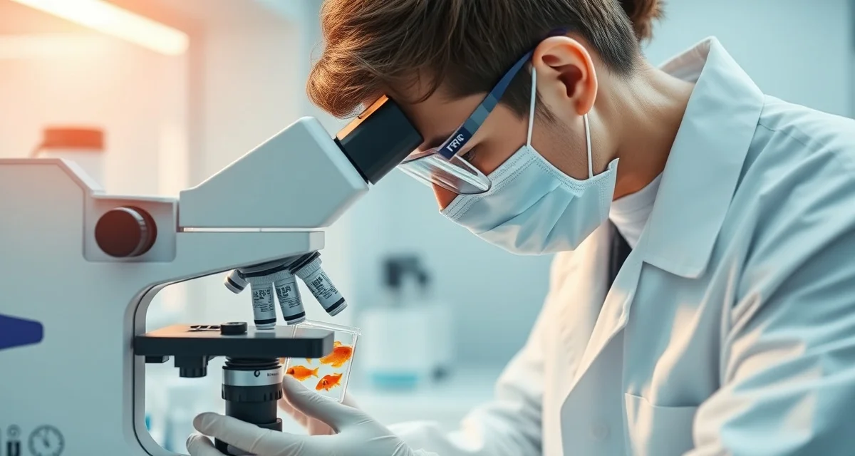 KHV PCR diagnostic testing process for koi health Laboratory PCR testing for KHV in koi fish samples, showing professional viral diagnostic analysis and sample collection procedures