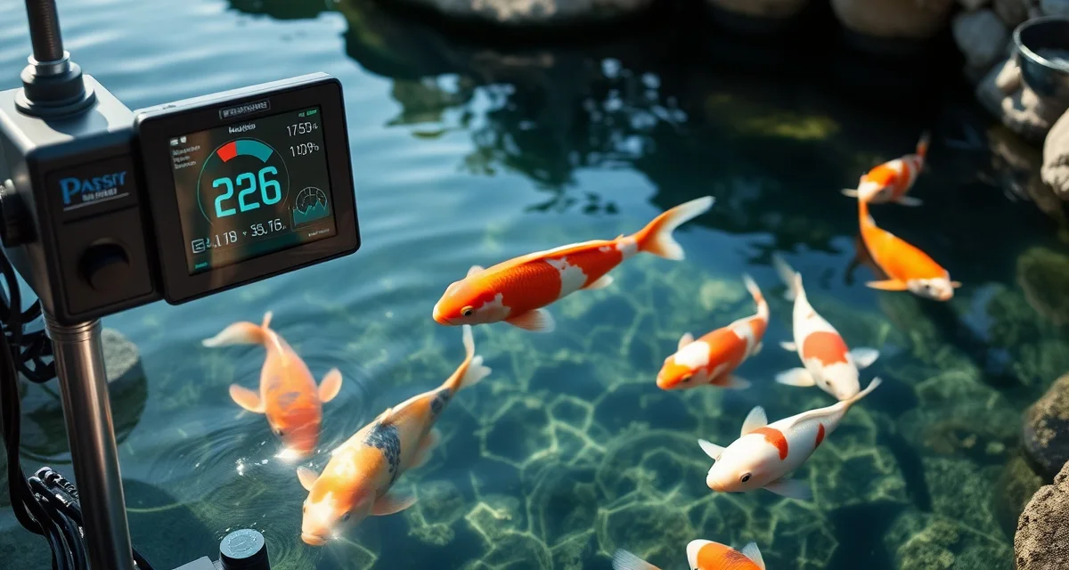 Professional water quality monitoring for Rhode Island koi dealers Koi pond water quality analytics dashboard showing salinity and pH monitoring for Rhode Island coastal fish health compliance