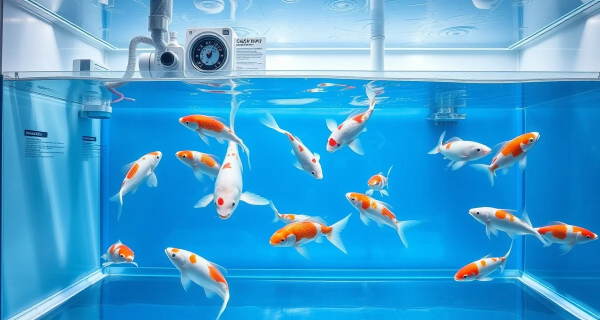 Proper quarantine infrastructure for koi health Professional koi quarantine tank setup demonstrating best practices for water quality monitoring and fish health isolation