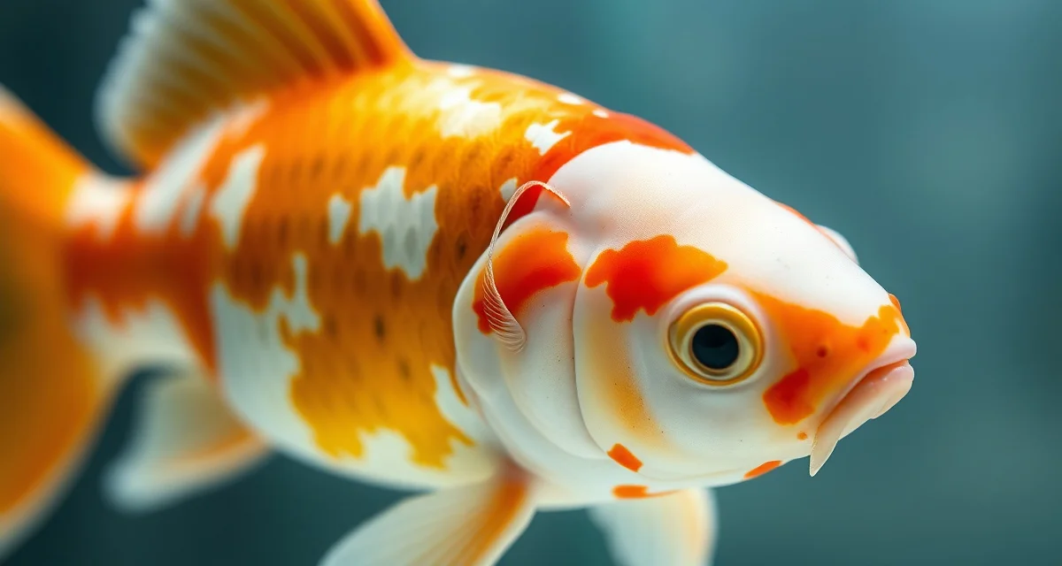 Koi white spot disease diagnosis visual guide Close-up of koi fish displaying white spots on scales indicating ich or costia parasitic infection requiring treatment diagnosis